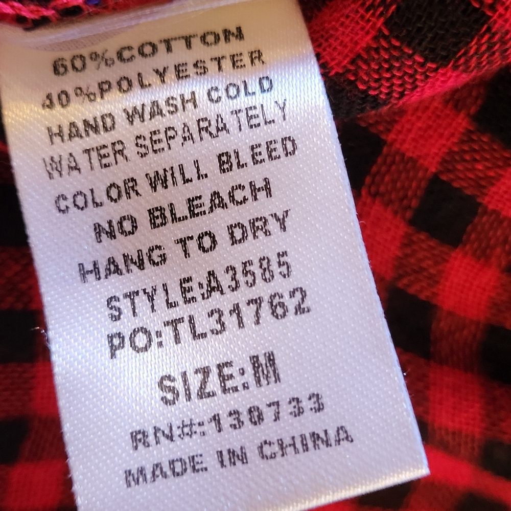 Umgee Flannel Plaid Blouse Pullover Tie Front Medium - Picture 9 of 10